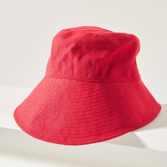 NWT Anthropologie Asymmetrical Red Bucket Hat main image 4